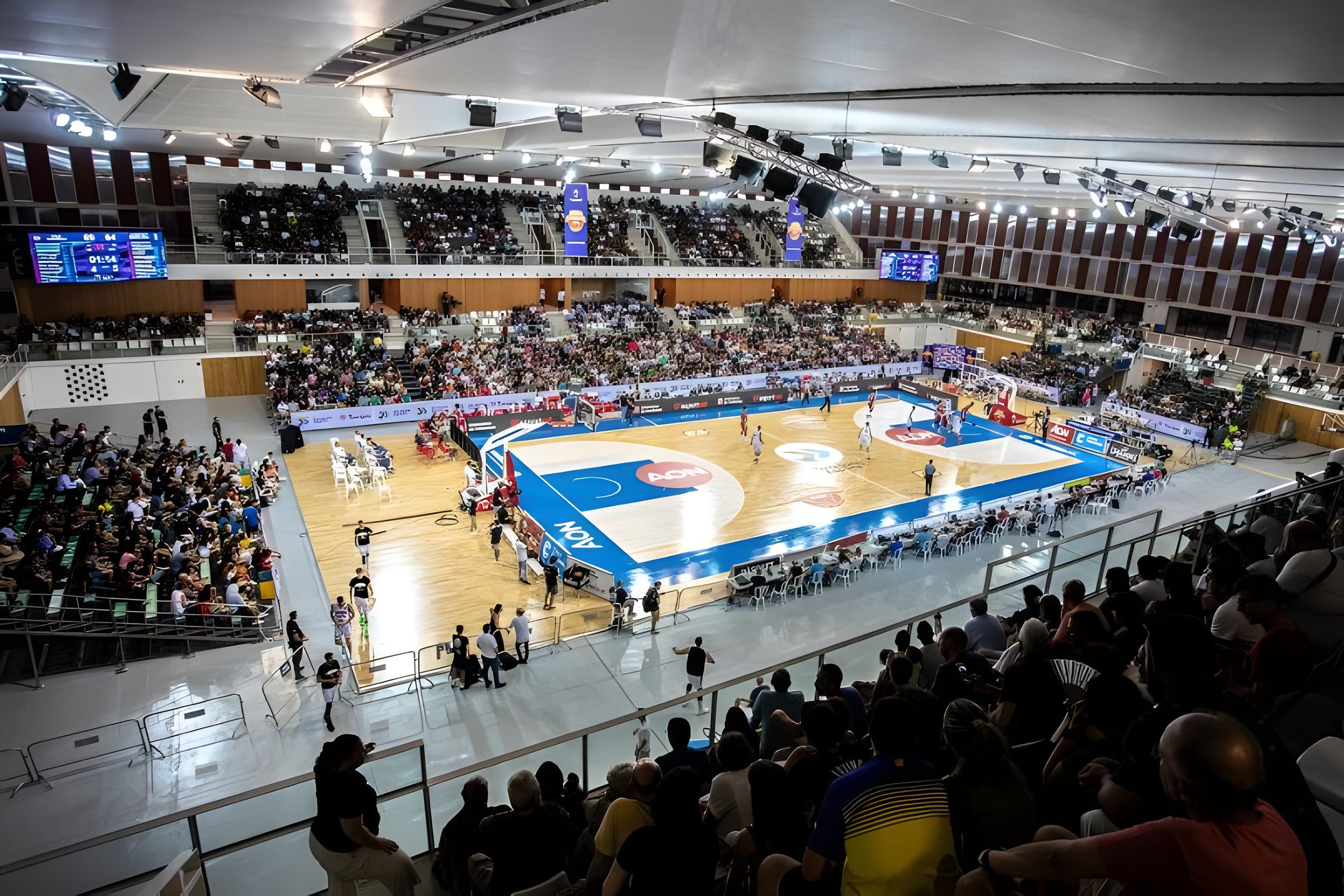 Pista y gradas del Palau d’Esports Catalunya, en l’Anella Olímpica de Tarragona